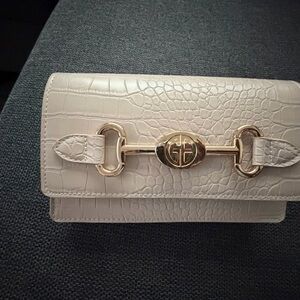 Giani Bernini Croc Embossed Belt Bag- Beige